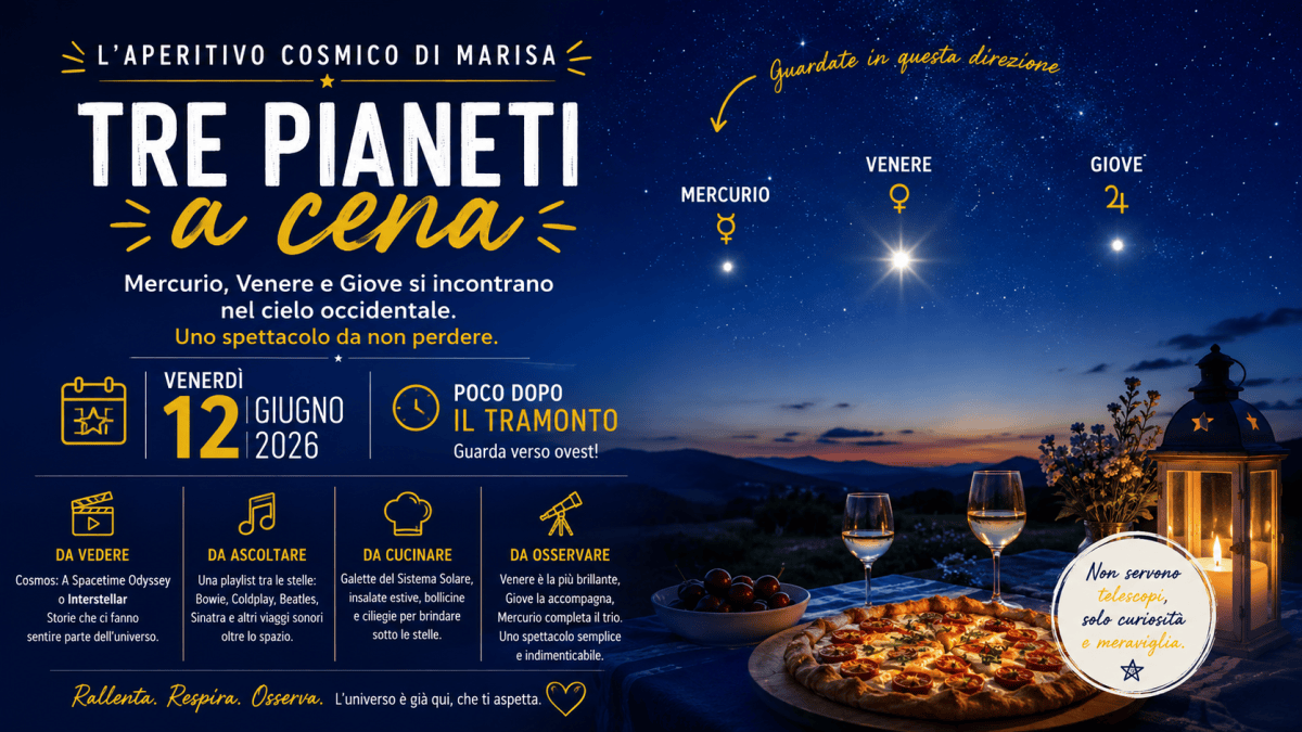 Tre pianeti a cena: l’aperitivo cosmico di Marisa del 12&nbsp;giugno